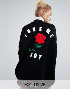 Эксклюзивный кардиган Lazy Oaf Valentines Love Me Not - Черный