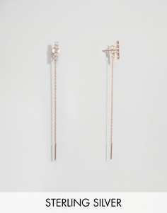 Liars &amp; Lovers Gold Plated Fine Loop Through Drop Earrings - Серебряный