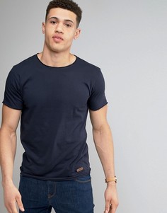 Brave Soul Basic Raw Edge T-Shirt - Темно-синий