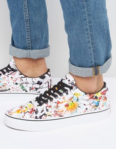 Белые кеды с принтом брызг краски Vans Old Skool VA31Z9M0U - Белый