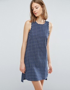 Цельнокройное платье с решетчатой отделкой Native Youth - Синий