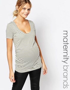 Футболка в полоску для беременных New Look Maternity - Зеленый