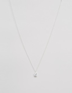 Серебряное ожерелье с подвеской-камнем New Look - Серебряный