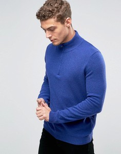 Джемпер из 100% мериносовой шерсти на молнии United Colors of Benetton - Синий