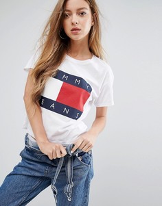 Укороченная футболка с логотипом Tommy Jeans - Белый