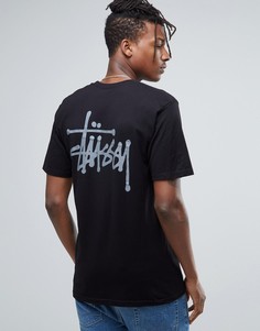 Футболка с логотипом на спине Stussy - Черный