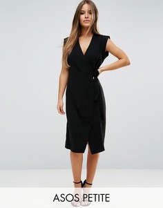 Платье-футляр с запахом ASOS PETITE - Черный