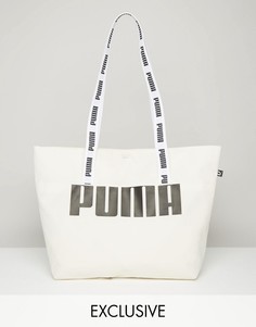Сумка-шоппер с суженными ручками Puma эксклюзивно для ASOS - Кремовый