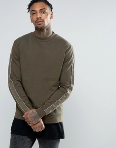 ASOS Sweatshirt with Side Tape in Khaki - Зеленый