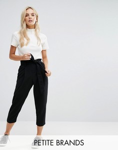 Брюки-галифе с завязкой на поясе New Look Petite - Черный
