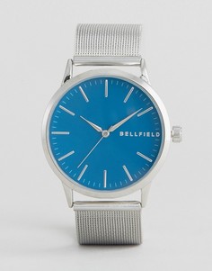 Часы с синим круглым циферблатом Bellfield - Золотой