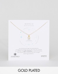 Ожерелье с халцедоном для рожденных в марте Dogeared - Золотой