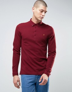 Футболка-поло с длинными рукавами и логотипом Farah Lester - Красный