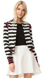 Бомбер из твида в полоску Msgm