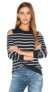 Cold shoulder stripe sweater - Autumn Cashmere