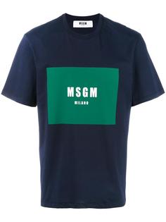 футболка с принтом логотипа   MSGM