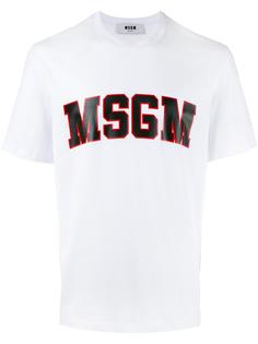 футболка с принтом логотипа   MSGM