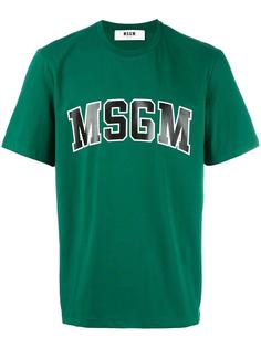 футболка с принтом логотипа   MSGM