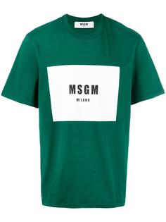 футболка с принтом логотипа   MSGM