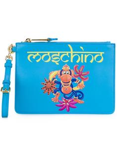 monkey print clutch Moschino