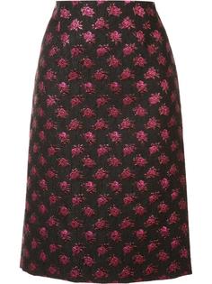 rose jacquard pencil skirt Marc Jacobs