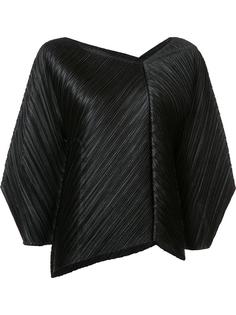 asymmetric neck pleated blouse  Pleats Please By Issey Miyake