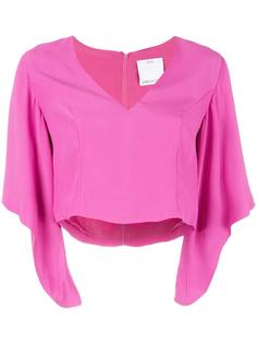 v-neck cropped blouse  C/Meo