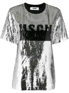футболка с пайетками MSGM