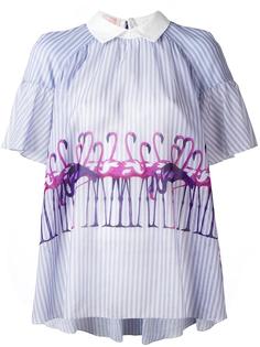 flamingo print blouse  Giamba