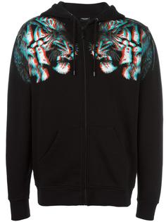 tiger print zipped hoodie Marcelo Burlon County Of Milan