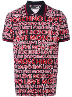футболка-поло с принтом логотипа Love Moschino