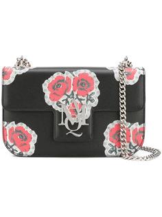 Insignia poppy print chain satchel Alexander McQueen