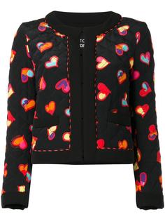 hearts print open jacket Boutique Moschino