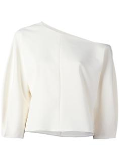 asymmetric neck cropped blouse Tibi