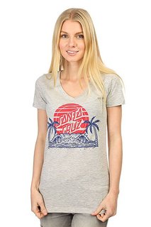 Футболка женская Santa Cruz A-frame V-neck Lt. Heather Grey