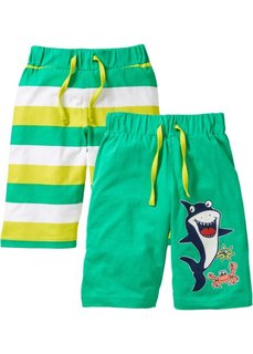 Бермуды (2 шт.) (аква + индиго в полоску) Bonprix