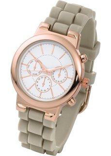 Часы на силиконовом браслете (жемчужно-розовый/розово-золоти) Bonprix