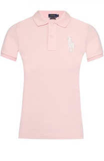 Поло с вышитым логотипом бренда Polo Ralph Lauren