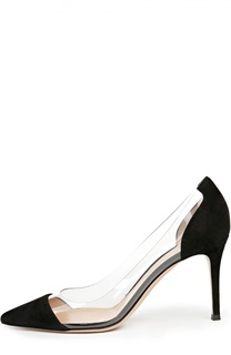Замшевые туфли Plexi на шпильке Gianvito Rossi