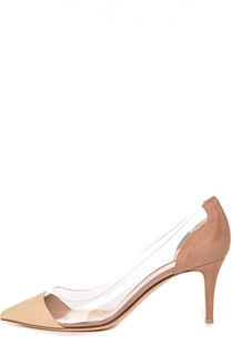 Замшевые туфли Plexi на шпильке Gianvito Rossi