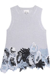 Вязаный топ без рукавов с кружевной отделкой 3.1 Phillip Lim