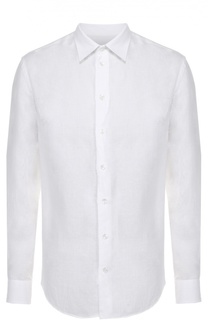 Льняная рубашка с воротником кент Armani Collezioni