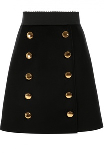 Мини-юбка А-силуэта с широким поясом и декоративными пуговицами Dolce &amp; Gabbana