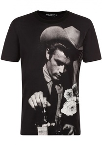 Хлопковая футболка с принтом James Dean Dolce &amp; Gabbana