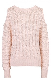 Пуловер фактурной вязки с открытыми плечами Balmain