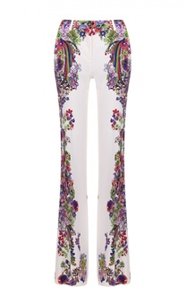 Расклешенные брюки со стрелками и цветочным принтом Roberto Cavalli