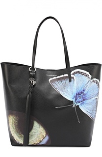 Сумка Skull Open Shopper с принтом в виде бабочек Alexander McQueen