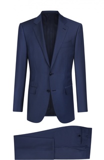 Шерстяной приталенный костюм в полоску Ermenegildo Zegna