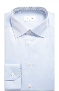 Хлопковая приталенная сорочка с воротником кент Eton