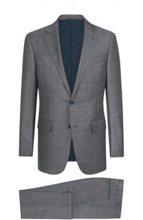 Шерстяной приталенный костюм в клетку Ermenegildo Zegna